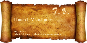 Timmel Vladimir névjegykártya